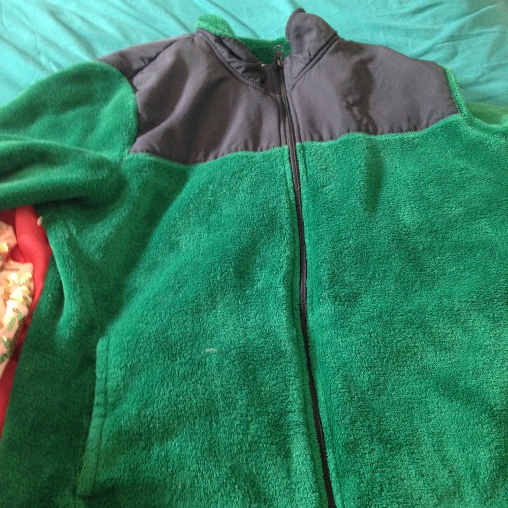 Green pullover.